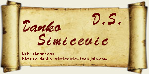 Danko Simićević vizit kartica